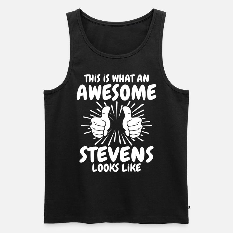 Stevens - Männer Premium Bio Tank Top - Schwarz