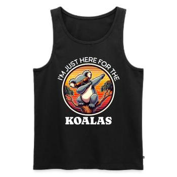 Dictons amusants sur les koalas - Débardeur bio Premium Homme - noir - Devant - AI Model Male 178 light (178cm)