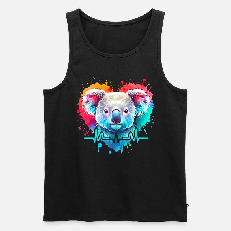Koala Cardio - Männer Premium Bio Tank Top - Schwarz