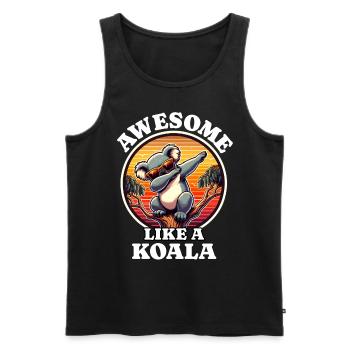 Koala - Débardeur bio Premium Homme - noir - Devant - AI Model Male 178 light (178cm)
