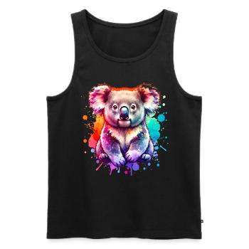 Koala - Männer Premium Bio Tank Top - Schwarz - Vorne - Michal (187cm)