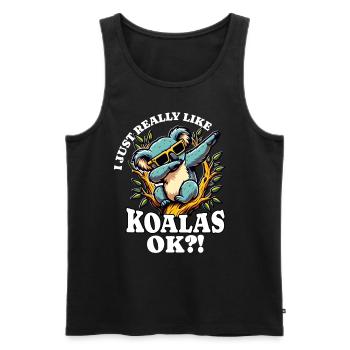 J’adore le dicton Koala - Débardeur bio Premium Homme - noir - Devant - AI Model Male 178 light (178cm)