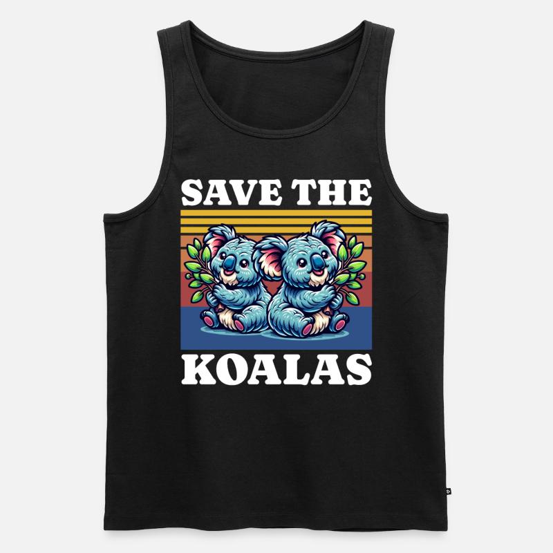 Save Koala - Männer Premium Bio Tank Top - Schwarz