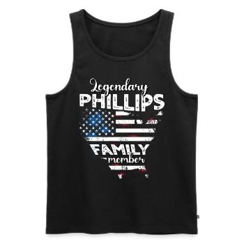 Famille Phillips États-Unis - Débardeur bio Premium Homme - noir - Devant - Michal (187cm)