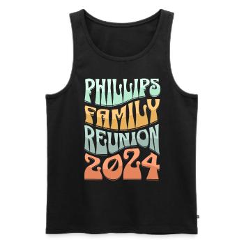 Réunion de famille Phillips 2024 - Débardeur bio Premium Homme - noir - Devant - Michal (187cm)