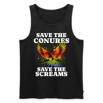 Save Sun Conure - Men's Premium Organic Tank Top - black - Front - AI Model Male 178 light (178cm)