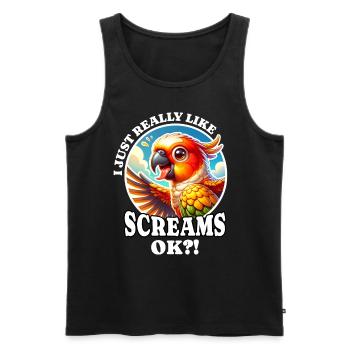 I Love Sun Parakeet Saying - Men's Premium Organic Tank Top - black - Front - Michal (187cm)