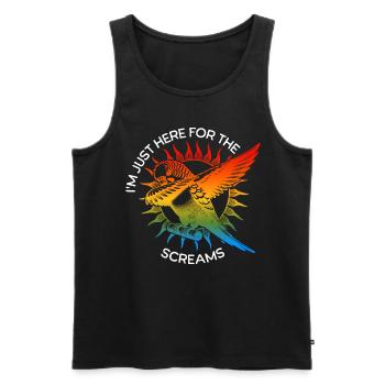 Funny Sun Parakeet Sayings - Men's Premium Organic Tank Top - black - Front - Michal (187cm)