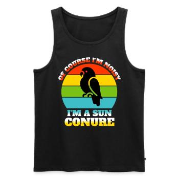 Funny Sun Parakeet Sayings - Men's Premium Organic Tank Top - black - Front - Michal (187cm)