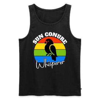 Sun Parakeet Whisperer - Men's Premium Organic Tank Top - black - Front - AI Model Male 178 light (178cm)