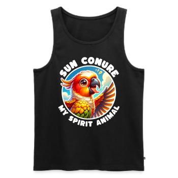 Funny Sun Parakeet Sayings - Men's Premium Organic Tank Top - black - Front - Michal (187cm)