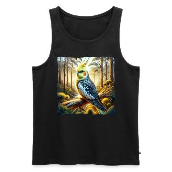 Cockatiel - Men's Premium Organic Tank Top - black - Front - Michal (187cm)