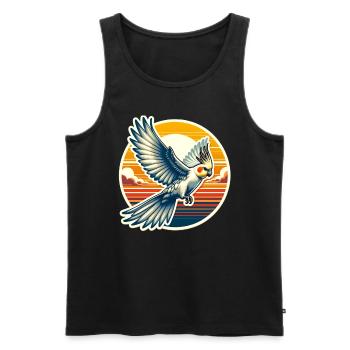 Cockatiel Saying - Men's Premium Organic Tank Top - black - Front - Michal (187cm)