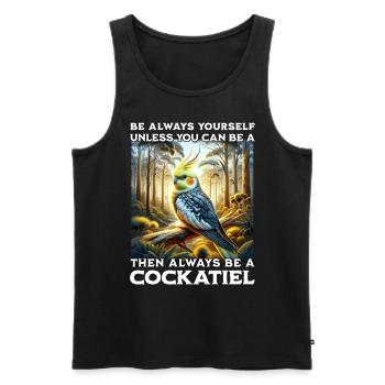 Cockatiel Saying - Men's Premium Organic Tank Top - black - Front - Michal (187cm)