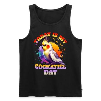 Cockatiel Sayings - Men's Premium Organic Tank Top - black - Front - Michal (187cm)