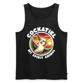 Funny cockatiel sayings - Men's Premium Organic Tank Top - black - Front - Michal (187cm)