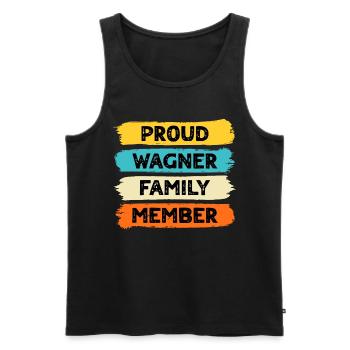 Proud Wagner - Men's Premium Organic Tank Top - black - Front - AI Model Male 178 light (178cm)