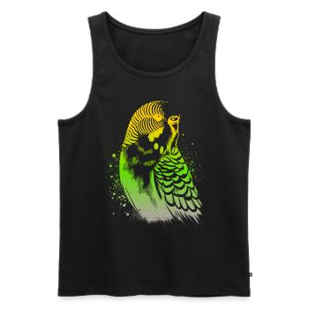 Wellensittich - Männer Premium Bio Tank Top - Schwarz - Vorne - Michal (187cm)
