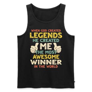 Winner - Men's Premium Organic Tank Top - black - Front - AI Model Male 178 light (178cm)