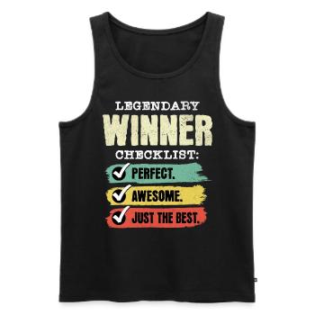 Gewinner Winner - Männer Premium Bio Tank Top - Schwarz - Vorne - AI Model Male 178 light (178cm)