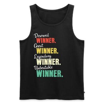 Winner - Men's Premium Organic Tank Top - black - Front - AI Model Male 178 light (178cm)