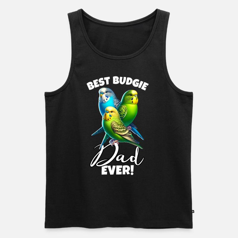 Bester Budgerigar Budgie Papa - Männer Premium Bio Tank Top - Schwarz