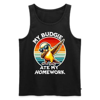 Wellensittich Spruch - Männer Premium Bio Tank Top - Schwarz - Vorne - Michal (187cm)