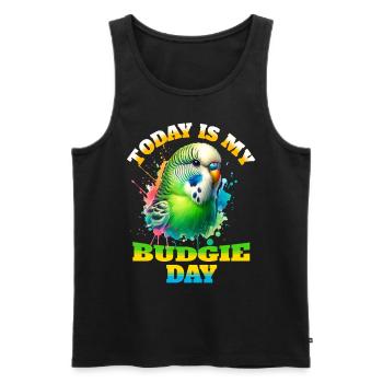 Wellensittich Sprüche - Männer Premium Bio Tank Top - Schwarz - Vorne - Michal (187cm)