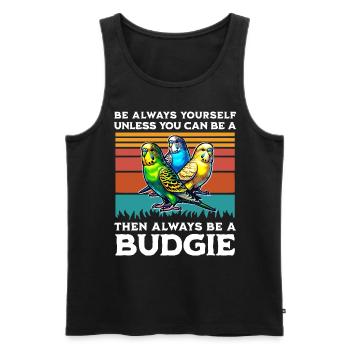 Wellensittich Spruch - Männer Premium Bio Tank Top - Schwarz - Vorne - Michal (187cm)