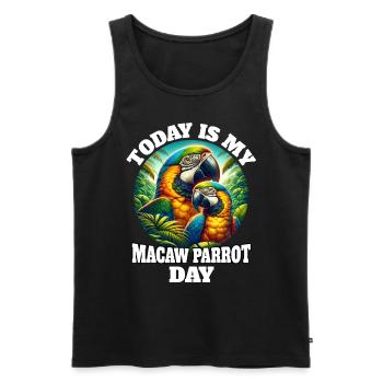 Papageie Sprüche - Männer Premium Bio Tank Top - Schwarz - Vorne - Michal (187cm)