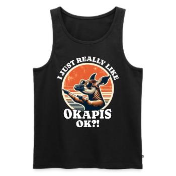 I love okapis - Men's Premium Organic Tank Top - black - Front - Michal (187cm)