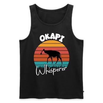 Okapi Whisperer - Men's Premium Organic Tank Top - black - Front - AI Model Male 178 light (178cm)