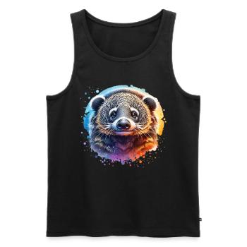 Marderbär Binturong - Männer Premium Bio Tank Top - Schwarz - Vorne - Michal (187cm)