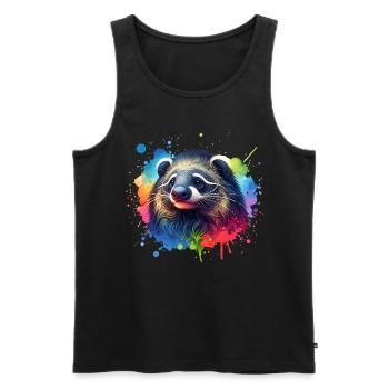 Marderbär - Männer Premium Bio Tank Top - Schwarz - Vorne - Michal (187cm)