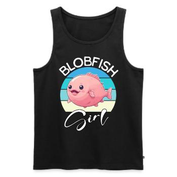 Blobfish Girl Blobfisch - Männer Premium Bio Tank Top - Schwarz - Vorne - AI Model Male 178 light (178cm)