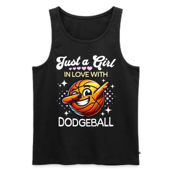 Dodgeball Girls - Men's Premium Organic Tank Top - black - Front - Michal (187cm)