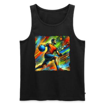 Funny Dodgeball Saying - Men's Premium Organic Tank Top - black - Front - Michal (187cm)