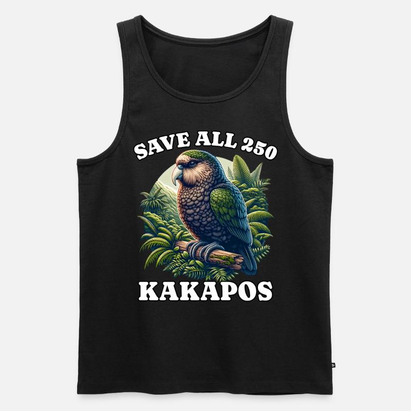 Save Kakapo - Männer Premium Bio Tank Top - Schwarz