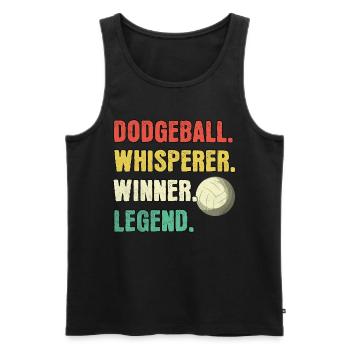 Dodgeball Flüsterer Dodgeball Legende - Männer Premium Bio Tank Top - Schwarz - Vorne - Michal (187cm)
