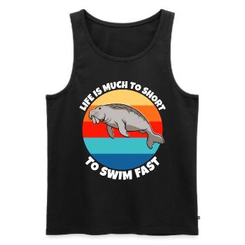Manatee Sayings - Men's Premium Organic Tank Top - black - Front - Michal (187cm)