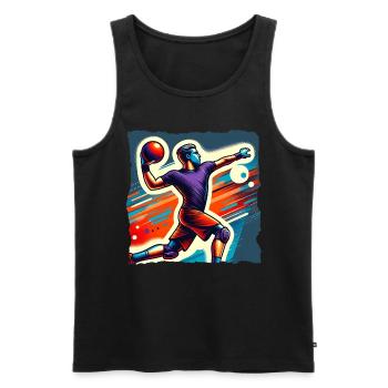 Dodgeball - Männer Premium Bio Tank Top - Schwarz - Vorne - Michal (187cm)