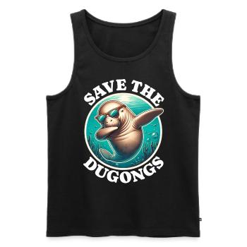 Save Dugong - Men's Premium Organic Tank Top - black - Front - AI Model Male 178 light (178cm)