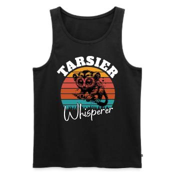 Koboldmaki Flüsterer - Männer Premium Bio Tank Top - Schwarz - Vorne - AI Model Male 178 light (178cm)