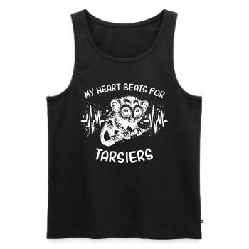EKG Koboldmaki Tarsier Herzlinie - Männer Premium Bio Tank Top - Schwarz - Vorne - AI Model Male 178 light (178cm)