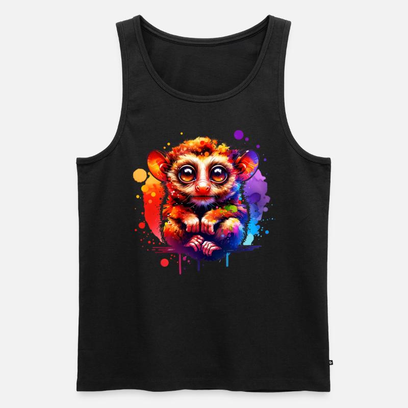 Tarsier Koboldmaki - Männer Premium Bio Tank Top - Schwarz