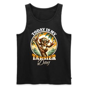 Koboldmaki Tarsier - Männer Premium Bio Tank Top - Schwarz - Vorne - AI Model Male 178 light (178cm)