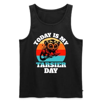 Koboldmaki Tarsier - Männer Premium Bio Tank Top - Schwarz - Vorne - AI Model Male 178 light (178cm)