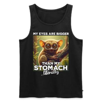 Koboldmaki Spruch Tarsier - Männer Premium Bio Tank Top - Schwarz - Vorne - AI Model Male 178 light (178cm)
