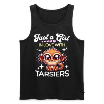 Koboldmaki Mädchen Tarsier - Männer Premium Bio Tank Top - Schwarz - Vorne - AI Model Male 178 light (178cm)