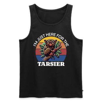 Tarsier Koboldmaki - Männer Premium Bio Tank Top - Schwarz - Vorne - AI Model Male 178 light (178cm)